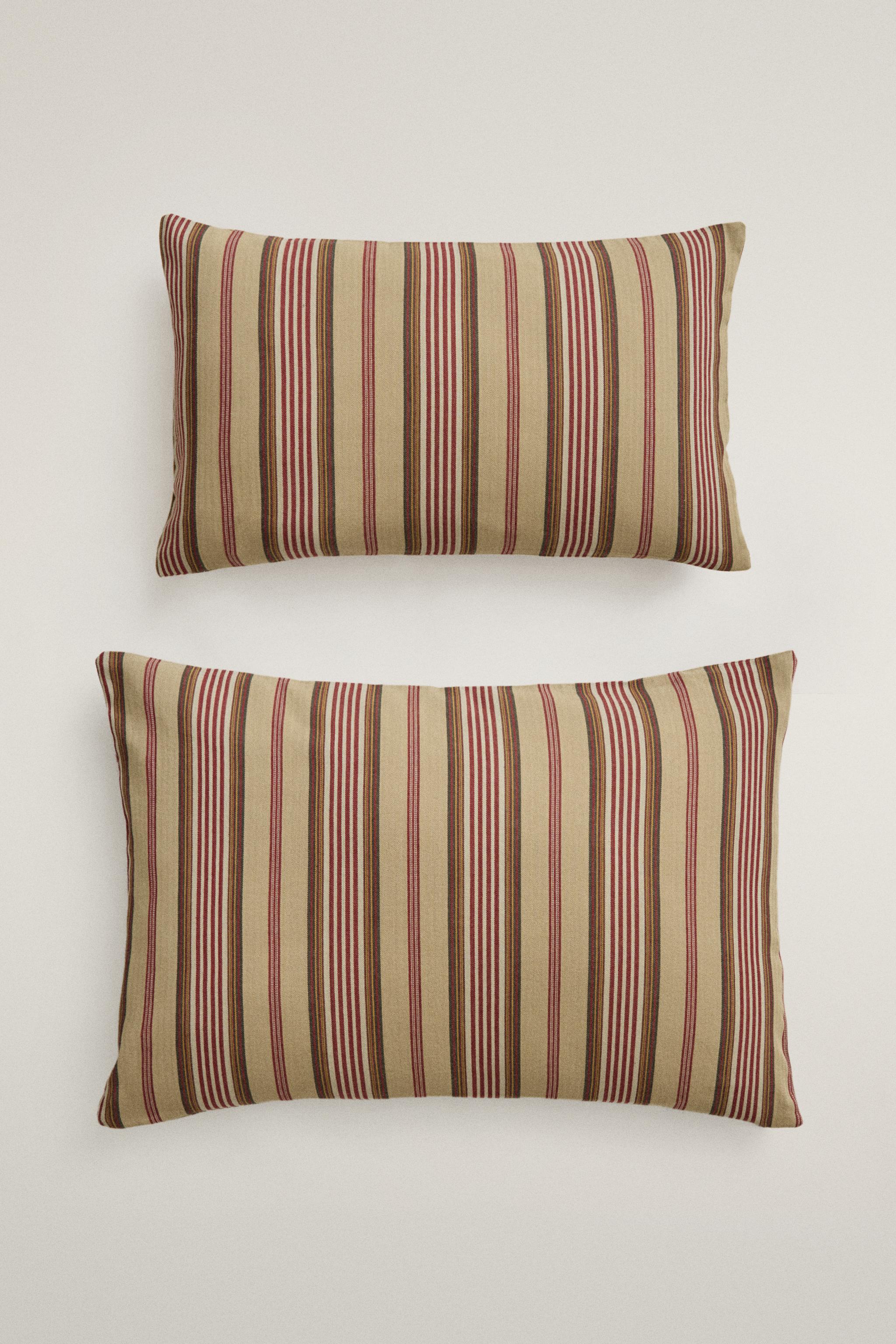 TEXTURED STRIPED COTTON THROW PILLOW COVER | KATHARINE POLE